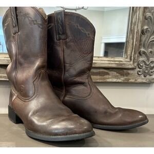 Ariat Men's Heritage Roper Distressed Leather Brown Cowboy Western Boots Sz 11EE